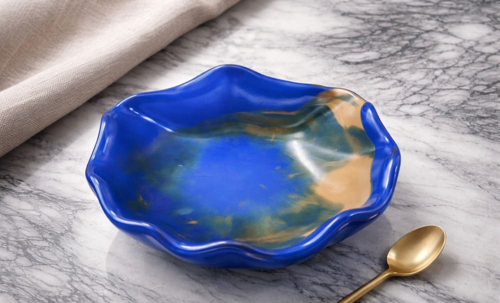 Sapphire Wave Resin Bowl