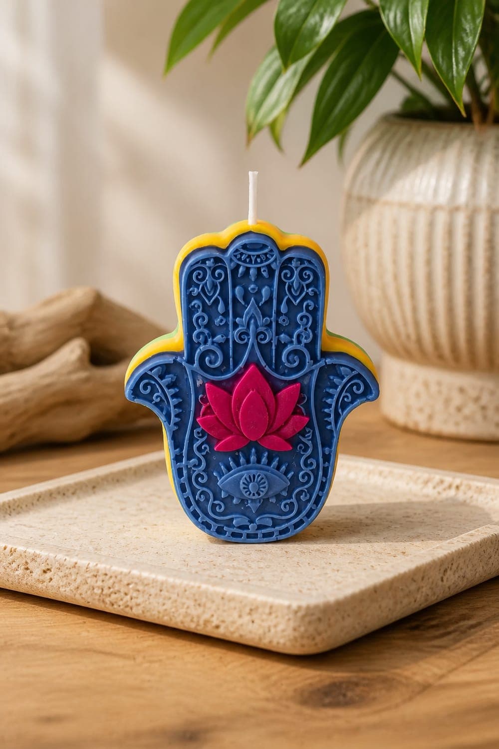 Hamsa Blessing Candle