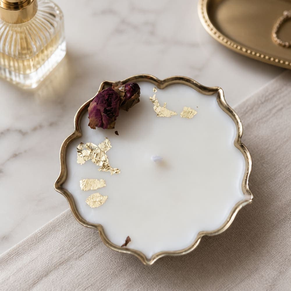 Gold Leaf & Rose Saucer