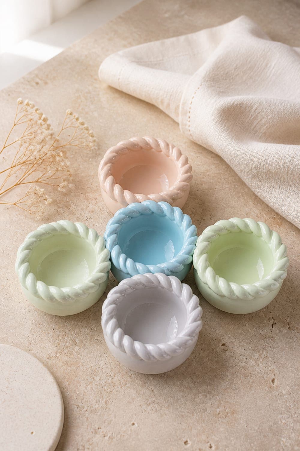 Twisted Rope Bowl Candles